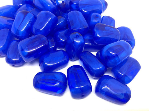 Creamy Royal blue 21mm Beads, geometric acrylic beads, bracelet necklace earrings, jewelry making, acrylic bangle beads, blue beads