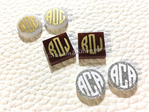 Monogram Acrylic DIY Earring, 14mm earring circles, monogram jewelry, monogram earrings, acrylic blanks, circular earrings,gold monogram