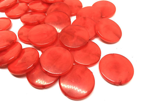 Red round beads, creamy red circular beads, swirl Beads, Bangle Making, Jewelry Making, 27mm Circle Beads, red Jewelry, red round christmas