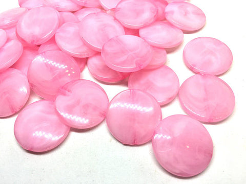 Pink Cotton candy round beads, creamy light pink circular beads, blush Beads, Bangle Making, Jewelry Making, 27mm Circle Beads, pink jewelry