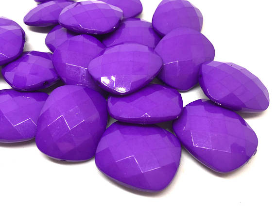 Purple Faceted Puffed Oval 31mm Bead, Oval purple Bead, Bangle or Jewelry Making, bangle beads, dark purple jewelry, eggplant necklace jewelry
