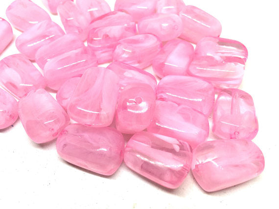 Bubblegum Pink 21mm Beads, geometric acrylic beads, bracelet necklace earrings, jewelry making, acrylic bangle beads, blush pink beads
