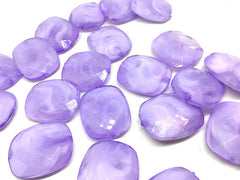 Creamy lavender Beads, Oval Faceted 31mm acrylic beads, chunky necklace, craft supplies, wire bangle beads, jewelry making, purple jewelry