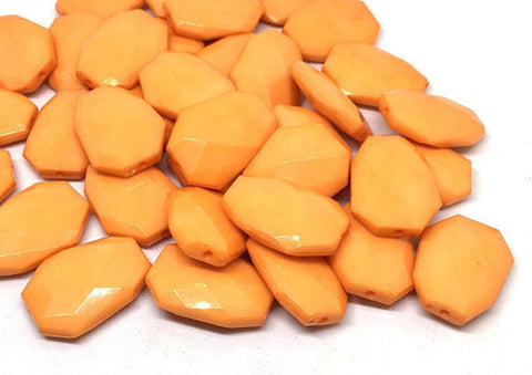 Orange faceted beads, light orange beads, orange beads, Bangle Making, Jewelry Making, 27mm Beads, orange necklace, orange jewelry