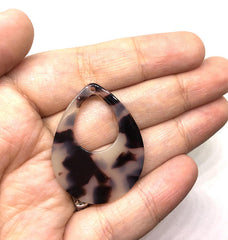 Blonde Tortoise Shell Beads, Teardrop shape acrylic 39mm Long Earring or Necklace pendant bead, one hole at top, acrylic tortoise shell