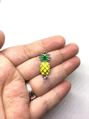 Silver Pineapple Connector Pendants, pineapple charms, silver connectors, pineapple bracelets, pineapple jewelry, silver wire bracelets
