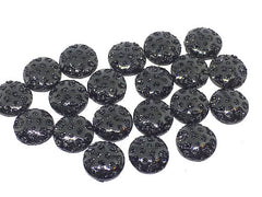 12mm Druzy Cabochons, BLACK polka dots, jewelry making kit, earring set, diy jewelry, druzy studs, 12mm Druzy, cabochon, stud earrings