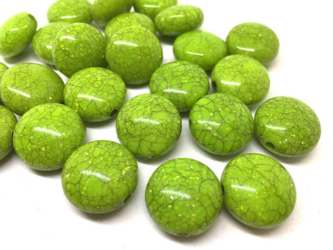 Kelly Green Beads, 18mm circular round Bead, Jewelry Making, Wire Bangles, green beads, green jewelry, olive green beads