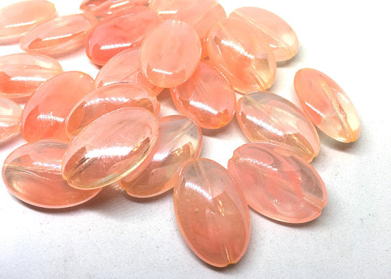 Coral Swirl stained faux glass 30mm acrylic beads, clear beads, chunky craft supplies, wire bangle, jewelry making, pink bangle, gold wire