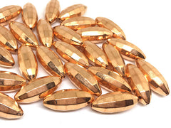 Rosegold Copper Faceted Torpedo beads, 30mm acrylic beads, rosegold jewelry, rosegold necklace, big acrylic beads, bangle beads