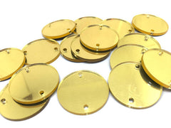 Gold Mirror Discs, 2 Hole Acrylic Disc - BLANK 30mm 1.25" Across 2 Holes Bangle Making, Necklace Keychain, Jewelry Making, acrylic blanks