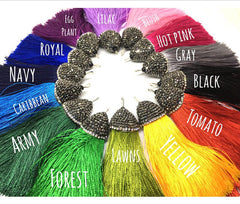 Rainbow Tassels, tassel earrings, Bejeweled Tassels, 3.25 Inch 85mm Tassel, tassel jewelry, tassel necklace, rainbow necklace, silk tassel
