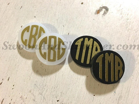 Monogram Acrylic DIY Earring, 16mm earring circles, monogram jewelry, monogram earrings, acrylic blanks, circular earrings, gold monogram