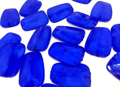 XL 42mm Large ROYAL BLUE Gem Stone Beads, Acrylic Beads that look like stained glass for Jewelry Making, Necklaces, Bracelets, or Earrings