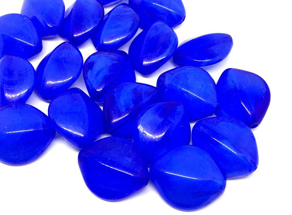 Royal Blue Beads, blue Beads, Acrylic Beads, 31mm beads, Colorful beads, blue jewelry, blue Gemstones, Chunky Beads