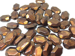 Metallic Chocolate 15mm Beads, brown Beads, circular shimmer beads, brown bangle or jewelry making, brown jewelry statement, small brown
