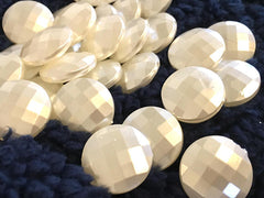 Creamy White 20mm circle Beads, big acrylic beads, bracelet necklace earrings, jewelry making, acrylic bangle bead, white jewelry