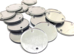 Silver Mirror Discs, 2 Hole Acrylic Disc - BLANK 30mm 1.25" Across 2 Holes Bangle Making, Necklace Keychain, Jewelry Making, acrylic blanks