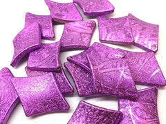 Purple diamond shaped texture beads, 38mm beads, purple beads, textured purple large beads, purple jewelry, purple necklace, rhombus beads