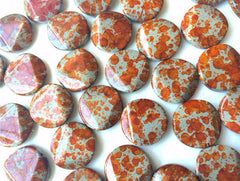 Freckled ORANGE Beads - Circular 26x26mm Large faceted acrylic nugget beads for bangle or jewelry making - Swoon & Shimmer - 1