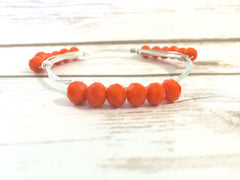6mm Matte Orange Glass Crystals - Set of 18 Beads for Wire Bangle Bracelet - Bright Orange Faceted Beads - Swoon & Shimmer - 4