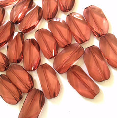 Large ROSE GOLD Gem Stone Beads - Acrylic Beads that look like stained glass for Jewelry Making-Necklaces, Bracelets, or Earrings! 45x25mm S