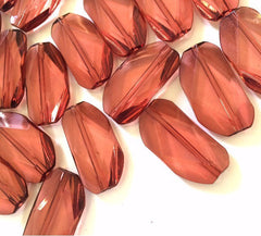 Large ROSE GOLD Gem Stone Beads - Acrylic Beads that look like stained glass for Jewelry Making-Necklaces, Bracelets, or Earrings! 45x25mm S