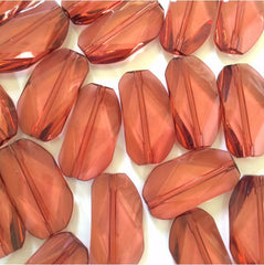 Large ROSE GOLD Gem Stone Beads - Acrylic Beads that look like stained glass for Jewelry Making-Necklaces, Bracelets, or Earrings! 45x25mm S