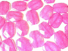 XL Hot Pink Dinosaur Egg 39mm big acrylic beads - magenta chunky craft supplies for wire bangle or jewelry making necklace
