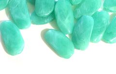 Mint Green Gem Stone Beads -  Acrylic Beads that look like stained glass for Jewelry Making-Necklaces, Bracelets, Earrings! 45mm