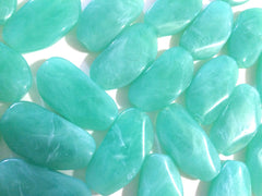 Mint Green Gem Stone Beads -  Acrylic Beads that look like stained glass for Jewelry Making-Necklaces, Bracelets, Earrings! 45mm