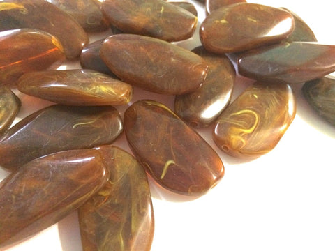 Large HOT COCOA brown Gem Stone Beads - Acrylic Beads that look like stained glass for Jewelry Making Necklaces, Bracelets, or Earrings! 45m