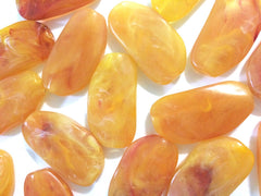 Large MARIGOLD Gem Stone Beads - Acrylic Beads that look like stained glass for Jewelry Making-Necklaces, Bracelets, or Earrings! 45x25mm St