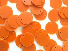 2 Hole Acrylic Disc - BLANK - 1.25&quot; Across - 2 Holes for Bangle Making, Necklace or Keychain, Jewelry Making - ORANGE