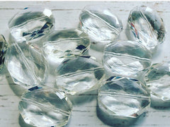 31x24mm Clear Faceted Slab Nugget Beads, Beads for Bangle Making or Jewelry Making, transparent beads, chunky beads, statement beads