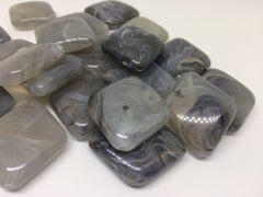 Gray Beads, The Diamond Collection, 32x27mm Beads, big acrylic beads, slate beads, bracelet necklace earrings, jewelry making
