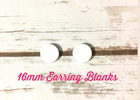 Acrylic Earring Blanks, 16mm earring circles, monogram jewelry, monogram earrings, acrylic blanks, circular earrings, acrylic circles, white