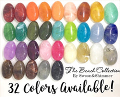 Emerald Beads, Green Beads, The Beach Collection, 32mm Oval Beads, Big Acrylic beads, Big Beads, Bangle Beads, Wire Bangle, Beaded Jewelry