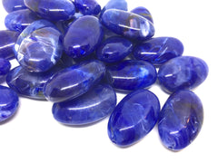 Blue Beads, Dark Blue, The Beach Collection, 32mm Oval Beads, Big Acrylic beads, Big Beads, Bangle Beads, Wire Bangle, Beaded Jewelry