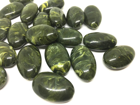 Green Beads, Olive Green, The Beach Collection, 32mm Oval Beads, Big Acrylic beads, Big Beads, Bangle Beads, Wire Bangle, Beaded Jewelry