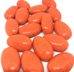 Orange Beads, The Beach Collection, 32mm Oval Beads, Big Acrylic beads, Big Beads, Bangle Beads, Wire Bangle, Beaded Jewelry