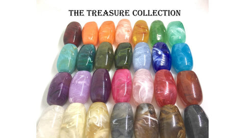 32mm Log Gemstone Beads, acrylic chunky craft supplies for wire bangle or jewelry making, statement necklace, round colorful beads, beads