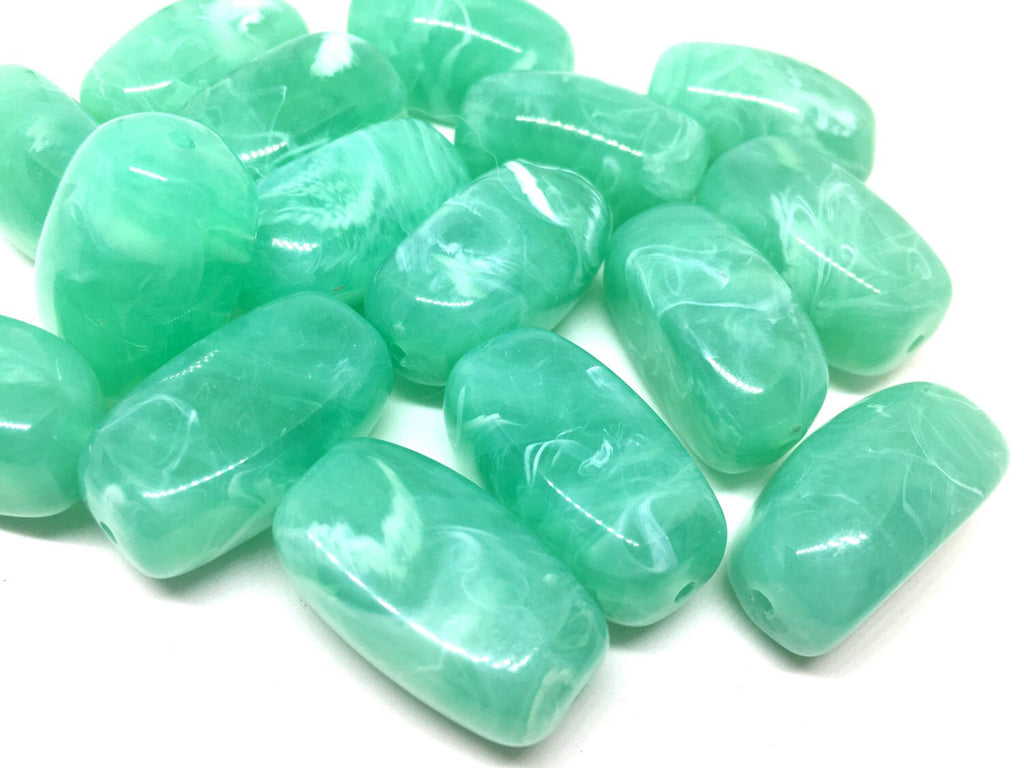 Green Beads, Mint Beads, 32mm rectangle Gemstone Beads, The Treasure Collection, acrylic beads, craft supplies, wire bangle jewelry making