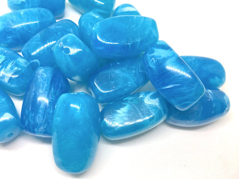 Caribbean, Blue Beads, 32mm rectangle Gemstone Beads, The Treasure Collection, acrylic beads, craft supplies, wire bangle jewelry making