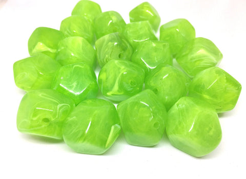 Green Beads, Lime Green, Acrylic Beads, The Jet-Setter Collection, 22mm beads, Colorful beads, Multi-Color Beads, Gemstones, Chunky Beads