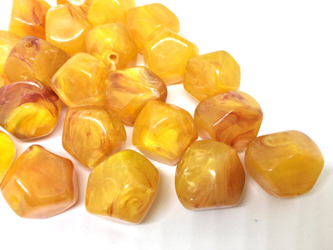 Yellow Beads, Marigold, Acrylic Beads, The Jet-Setter Collection, 22mm beads, Colorful beads, Multi-Color Beads, Gemstones, Chunky Beads