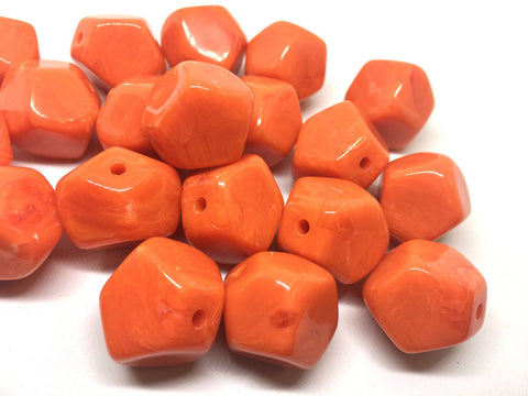 Orange Beads, Acrylic Beads, The Jet-Setter Collection, 22mm beads, Colorful beads, Multi-Color Beads, Gemstones, Chunky Beads