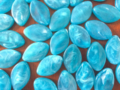 Caribbean Blue Beads, The Marquise Collection, light blue beads, big blue beads, 30x21mm Beads, blue jewelry, blue bangles, bright blue