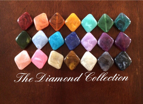 The Diamond Collection, 32x27mm Beads, big acrylic beads, multi color jewelry, bracelet necklace earrings, jewelry making, acrylic beads