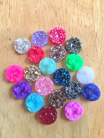 Druzy earring Kit, druzy earring kit, jewelry making kit, earring set, diy kit, diy jewelry, druzy studs, 12mm Druzy cabochon, stud earrings